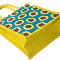 h&b Multipurpose Waterproof Unisex Jute Lunch Bag - - Sunflower - Blue Waterproof Lunch Bag-picture-27