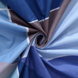 Arrabi Bookfold Blue & Grey Geometric Printed 300 TC King Bedsheet & Pillow Covers image 2