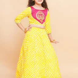 Bitiya by Bhama Girls Embroidered Ready to Wear Lehenga & Blouse With Dupatta image 5