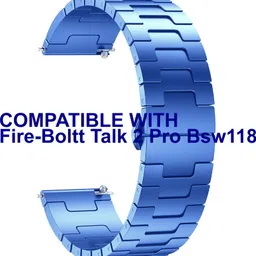 ACM Watch Strap Metal Steel 22mm for Fire-Boltt Talk 2 Pro Bsw118 Smartwatch Belt Blue Smart Watch Strap-picture-32