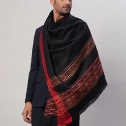 Ravaiyaa - Attitude Is Everything Wool Geometric Print Men Shawl image 2