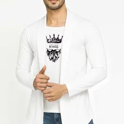 Men Straight Full Sleeve Blue Shrug-image-1