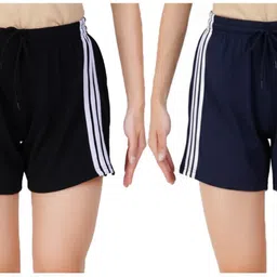 jocker Pack of 2 Self Design Women Black, Dark Blue Boxer Shorts, Casual Shorts, Gym Shorts, Night Shorts, Regular Shorts, Sports Shorts-picture-34