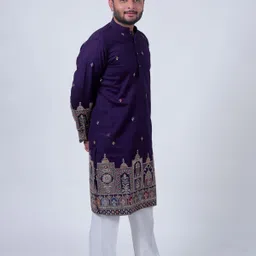 varbandhan Men Embroidered Viscose Rayon Straight Kurta image 5