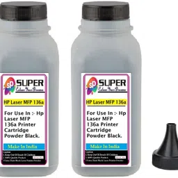 SUPERC Laser MFP 136a Printer Toner Refill Pack Of 2 Bottle With Nozlle 80 gms Black Ink Toner Powder-image-64