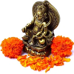 INARA Creation Kuber Idol Statue Murti for Home Vastu Puja Money Good Luck Decorative Showpiece - 6 cm image 3