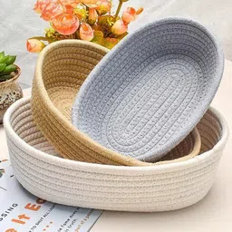 siya textiles Cotton Storage basket Size 10x5 Inch Storage Basket-picture-31