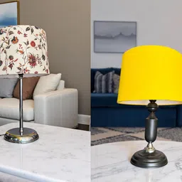 autowhrib Classy Table Lamp 46 cm, Textured Shade Hand Crafted Lamp Table Lamp image 1