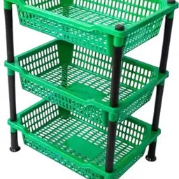 hementerprise Plastic HEM ENTERPRISE 3-Tier Plastic Storage Basket Stand for Kitchen & Home Storage Basket-picture-34