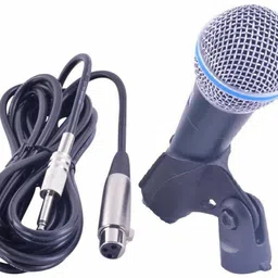 goodsbazaar Beta-58A Dynamic Vocal Karaoke Wired Microphone 58A Professional Singing Mic Studio Voice Recording Mixer Karaoke Mikrofon High-Output Supercardioid Dynamic Vocal Microphone System for Studio, Karaoke, Radio, Live-performances, Conference, Musical Shows, Opera, Public Speeches, Meetings, Class Room Teachings, Demonstrations, While Move Microphone image 2