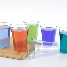 tapasvi (Pack of 6) Unbreakable White Transparent Juice, Water And Cold Drink Glass Set Glass Set Water/Juice Glass-picture-12