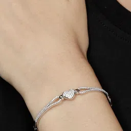 GIVA Woman 925 Sterling Silver Cubic Zirconia Heart Shaped Ring Bracelet image 4