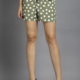 Polka Print Women Multicolor Hotpants-image-30