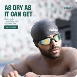 boldfit Swimming Cap Men Swim Cap for Women Swimming Pool Cap Full Head Cover Silicon Swimming Cap image 3