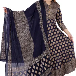 baba kurti Women Viscose Rayon Kurta Dupatta Set image 3
