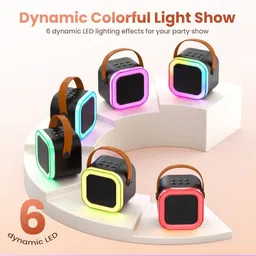 Desk Mini Karaoke Bluetooth Speaker with Wireless Mic with Google, Alexa & Siri Assistant Smart Speaker image 5