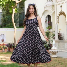 liaparo Women Printed Viscose Rayon Flared Kurta image 2