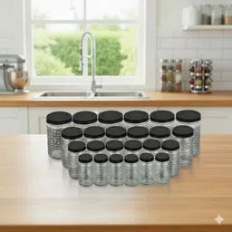 maxtid Plastic KitchenPro 24 Piece Jar Set Durable & Airtight Storage Basket-picture-25