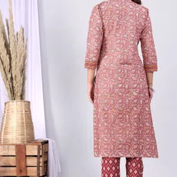 zewar by modi's Women Printed Pure Cotton Straight Kurta image 2
