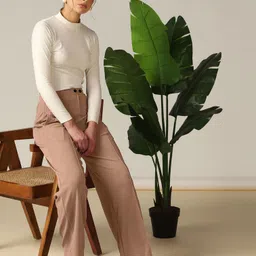 selvia Women Regular Fit Brown Lycra Blend Trousers image 5