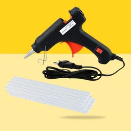 riknwy Electric 20 Watt Black Hot Glue Gun With 15 Pcs Hot Stick for Craft, Art Work Standard Temperature Corded Glue Gun image 1