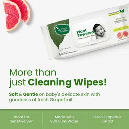 mother sparsh Natural Care Cloth Like Baby Wipes With Grapefruit | Bigger Sheets | (60 X 3Pcs) image 4
