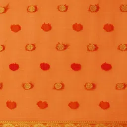 Rani Saahiba Orange Zari Woven Chiffon Saree image 2