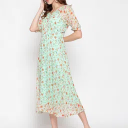 AKIMIA Floral Printed Fit & Flare Midi Dress image 5