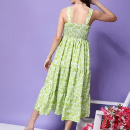 Popwings Floral Printed Fit & Flare Midi Dress image 5