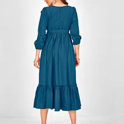 Femvy Puff Sleeve Fit & Flare Midi Dress image 4