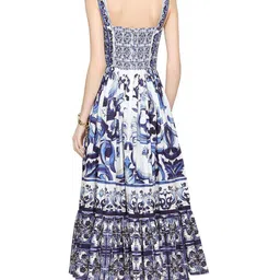 LULU & SKY Ethnic Motifs Printed Sweetheart Neck Fit & Flare Maxi Dress image 4