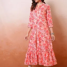 Vishudh Floral Print A-Line Midi Dress image 4