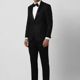 van heusen V Dot Men Embroidered Slim Fit Single-Breasted 2 Piece Suits image 2