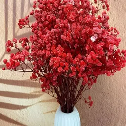 XERGY Red & Green 4 Pieces Gypsophilia Artificial Flowers image 4