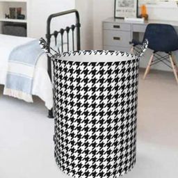Black Cotton Foldable 80 Ltr Laundry Basket (1Pc)-image-23