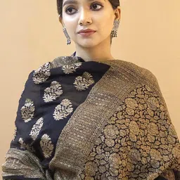 Anjaneya Sarees Woven Design Zari Silk Blend Banarasi Saree image 4