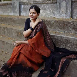 BerMondsey Colourblocked Woven Design Zari Banarasi Saree image 4