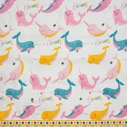 MORADO Off White & Mustard Conversational 210 TC Queen Bedsheet with 2 Pillow Covers image 2