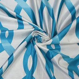 Cortina Blue & Silver-Toned Pack of 2 Geometric Door Curtain image 3