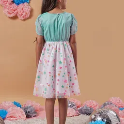 pspeaches Girls Polka Dot Printed Net A-Line Dress image 5