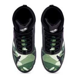 Leo's Fitness Shoes Men Printed Mid Top Textured Platform Heel Hiking Boots image 3