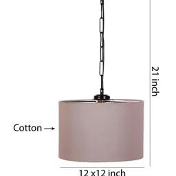 Devansh Grey Drum Hanging Lamp image 2