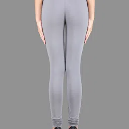 SPIFFY Women Plus Size Grey Solid Churidar image 4