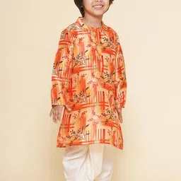 Sethukrishna Boys Floral Printed Regular Kurta with Dhoti Pants image 5