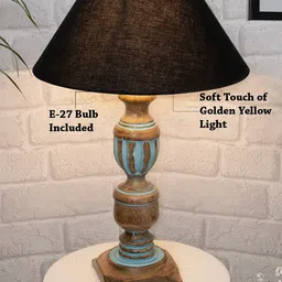 Homesake Blue & Black Rustic Distress French Trophy Carved Table Lamp image 3