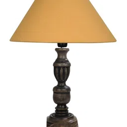 Homesake Gold-Toned Rustic Antique Frustum Table Lamp With Shade image 3