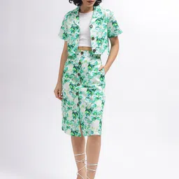 ELLE Floral Print A-Line Knee-Length Regular Fit Mid-Rise Skirt image 3