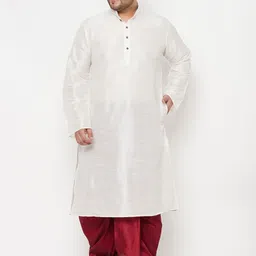 VASTRAMAY Men Maroon Solid Relaxed-Fit Dhotis image 4