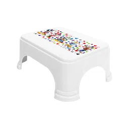 Kuber Industries White 2 Pieces Classic Glossy Step Stool Bathroom Accessories image 2