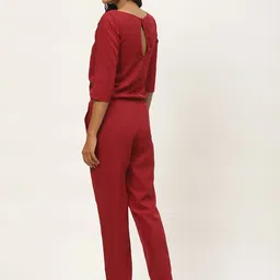 Magnetic Designs Maroon Solid Basic Jumpsuit image 4